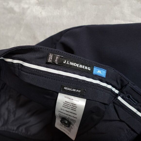 J Lindeberg M Elliot Bonded Micro Stretch Pants Mens 38x29 (Altered) Golf Navy - Picture 3 of 12